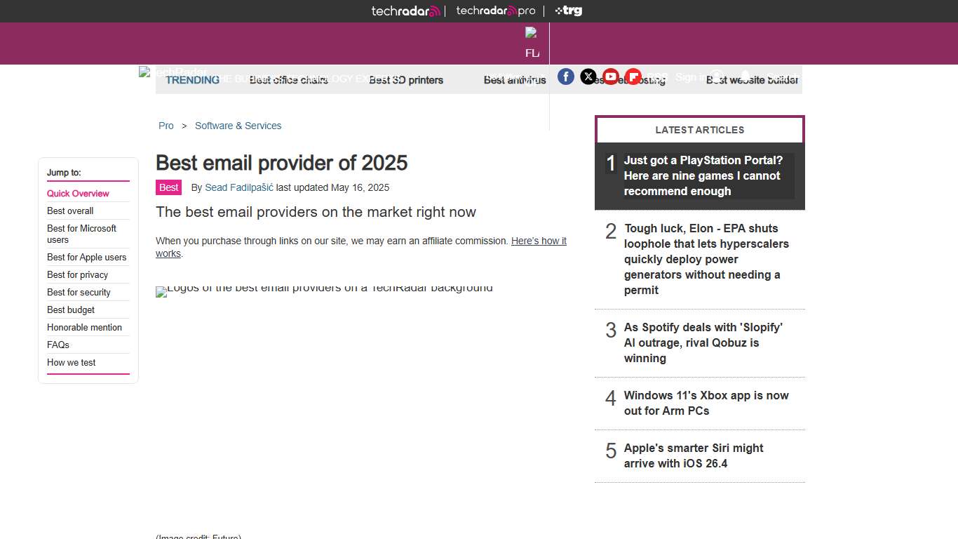 Best email provider TechRadar