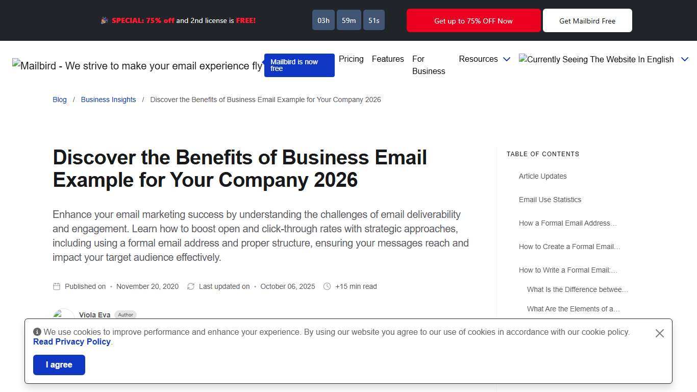 Business Email Example Guide 2026 Mailbird